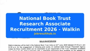 National Book Trust Research Associate Recruitment 2026 - Walkin - 2026 Posts