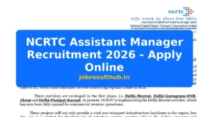 NCRTC Assistant Manager Recruitment 2026 - Apply Online - 2026 Posts