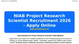 NIAB Project Research Scientist Recruitment 2026 - Apply Online - 2026 Posts