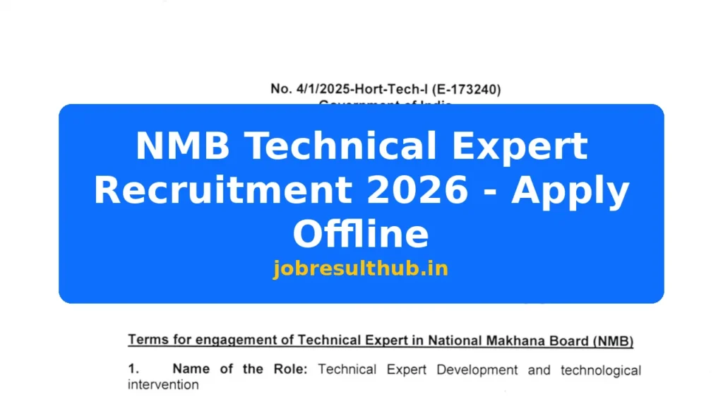 NMB Technical Expert Recruitment 2026 - Apply Offline - 2026 Posts