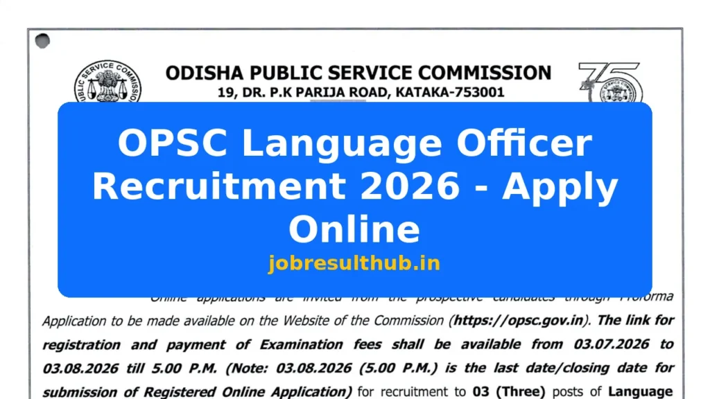 OPSC Language Officer Recruitment 2026 - Apply Online - 3 Posts