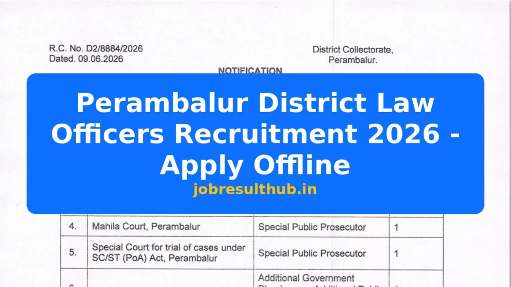 Perambalur District Law Officers Recruitment 2026 - Apply Offline - 2026 Posts