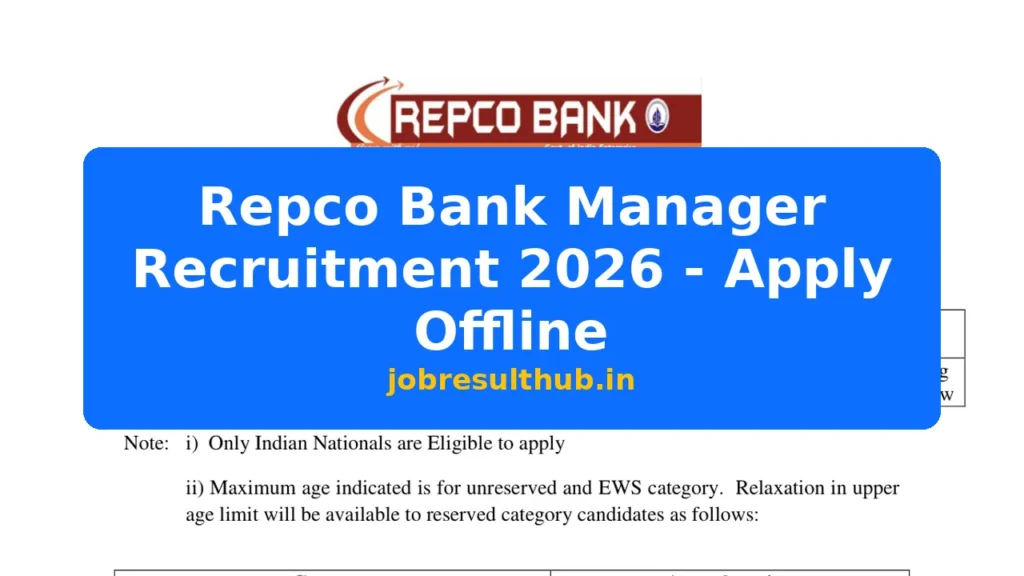 Repco Bank Manager Recruitment 2026 - Apply Offline - 2026 Posts