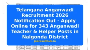 Telangana Anganwadi Recruitment 2026 Notification Out - Apply Online for 343 Anganwadi Teacher & Helper Posts in Nalgonda District - 2026 Posts