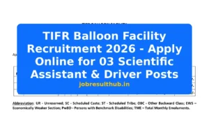 TIFR Balloon Facility Recruitment 2026 - Apply Online for 03 Scientific Assistant & Driver Posts - 3 Posts