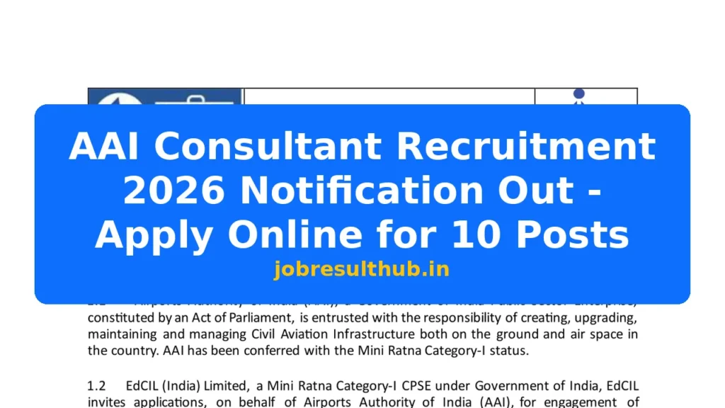 AAI Consultant Recruitment 2026 Notification Out - Apply Online for 10 Posts - 10 Posts