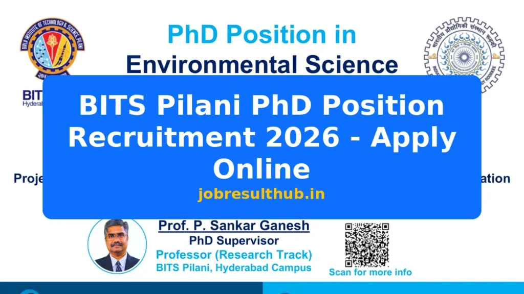 BITS Pilani PhD Position Recruitment 2026 - Apply Online - 2026 Posts