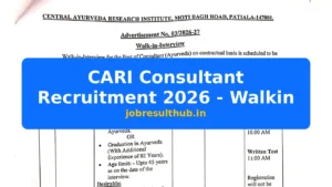 CARI Consultant Recruitment 2026 - Walkin - 2026 Posts