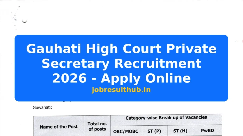 Gauhati High Court Private Secretary Recruitment 2026 - Apply Online - 2026 Posts