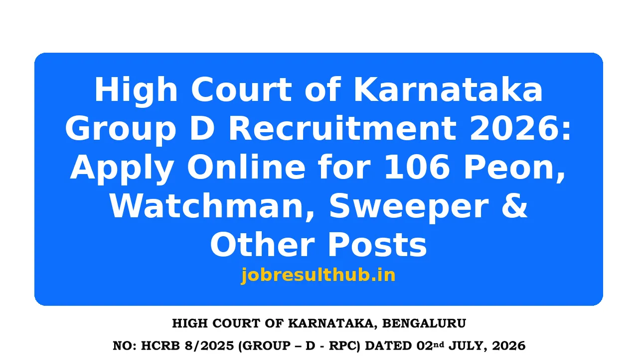 High Court of Karnataka Group D Recruitm...