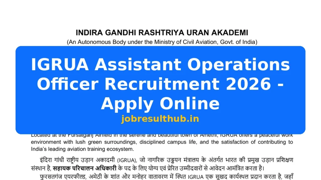 IGRUA Assistant Operations Officer Recruitment 2026 - Apply Online - 437 Posts