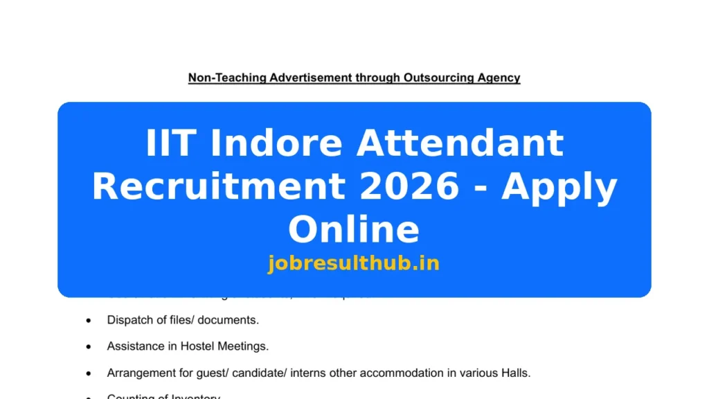IIT Indore Attendant Recruitment 2026 - Apply Online - 2026 Posts