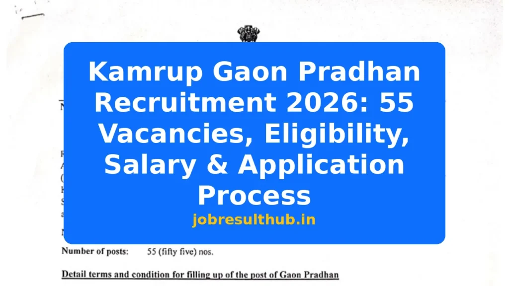 Kamrup Gaon Pradhan Recruitment 2026: 55 Vacancies, Eligibility, Salary & Application Process - 55 Posts