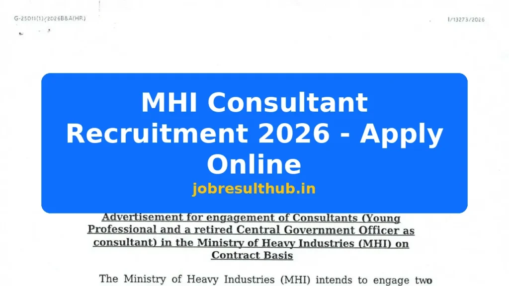 MHI Consultant Recruitment 2026 - Apply Online - 2026 Posts