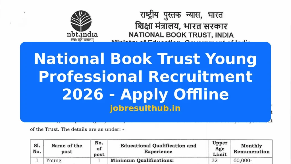 National Book Trust Young Professional Recruitment 2026 - Apply Offline - 2026 Posts