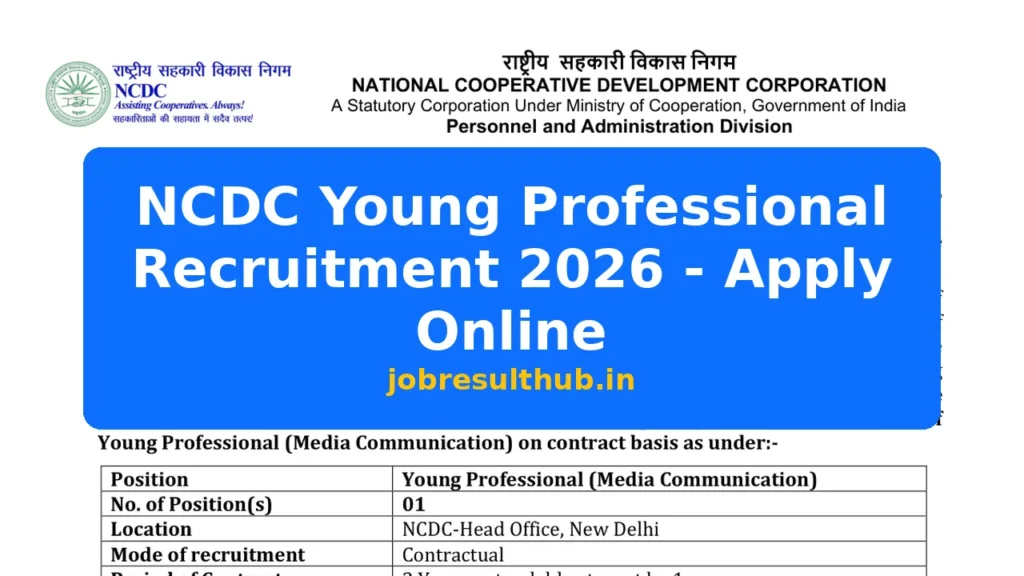 NCDC Young Professional Recruitment 2026 - Apply Online - 2026 Posts