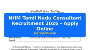 NHM Tamil Nadu Consultant Recruitment 2026 - Apply Online - 2026 Posts