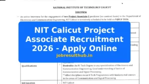 NIT Calicut Project Associate Recruitment 2026 - Apply Online - 715 Posts