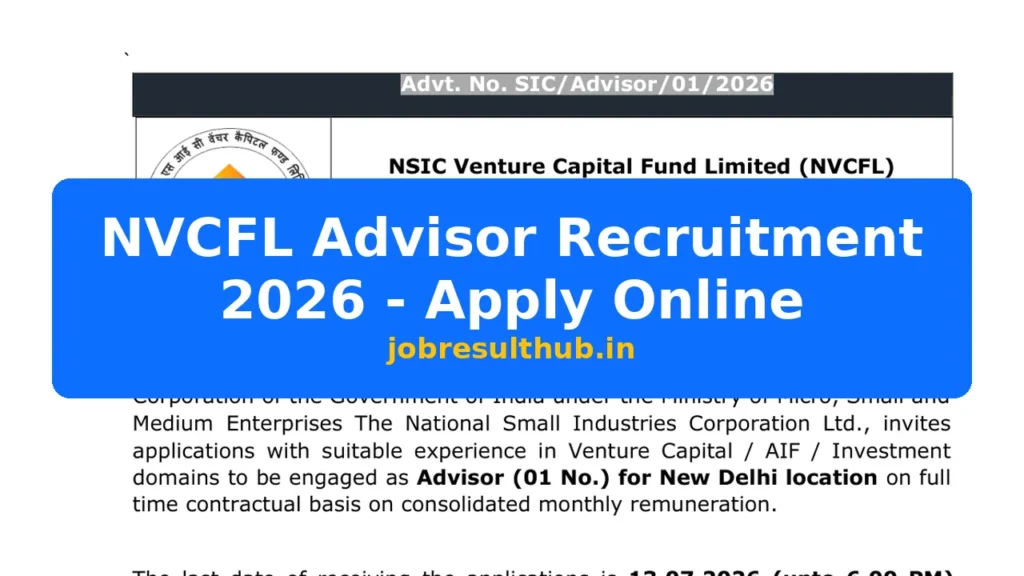 NVCFL Advisor Recruitment 2026 - Apply Online - 2026 Posts