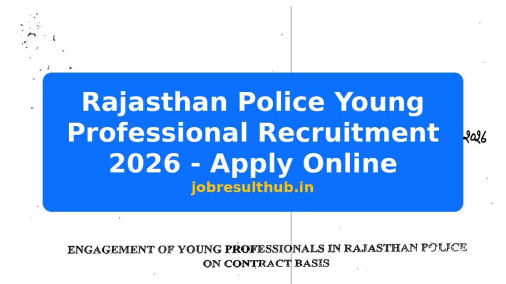Rajasthan Police Young Professional Recruitment 2026 - Apply Online - 2026 Posts