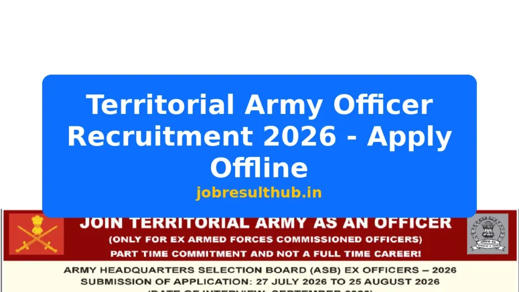 Territorial Army Officer Recruitment 2026 - Apply Offline - 2026 Posts