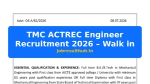 TMC ACTREC Engineer Recruitment 2026 – Walk in - 2026 Posts
