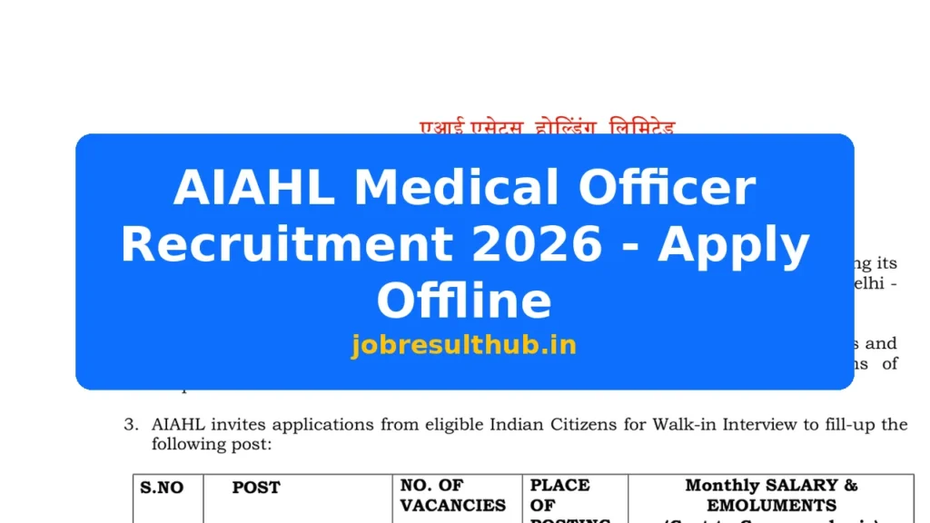 AIAHL Medical Officer Recruitment 2026 - Apply Offline - 2026 Posts