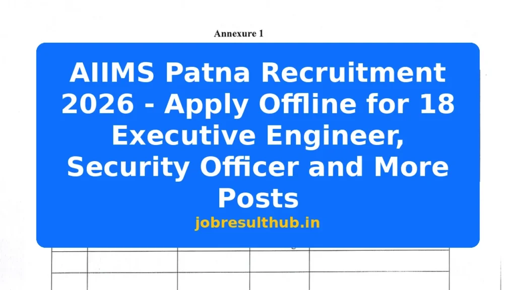 AIIMS Patna Recruitment 2026 - Apply Offline for 18 Executive Engineer, Security Officer and More Posts - 2026 Posts