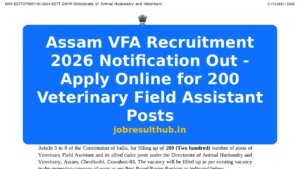 Assam VFA Recruitment 2026 Notification Out - Apply Online for 200 Veterinary Field Assistant Posts - 2026 Posts