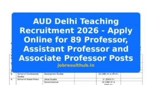 AUD Delhi Teaching Recruitment 2026 - Apply Online for 89 Professor, Assistant Professor and Associate Professor Posts - 2026 Posts