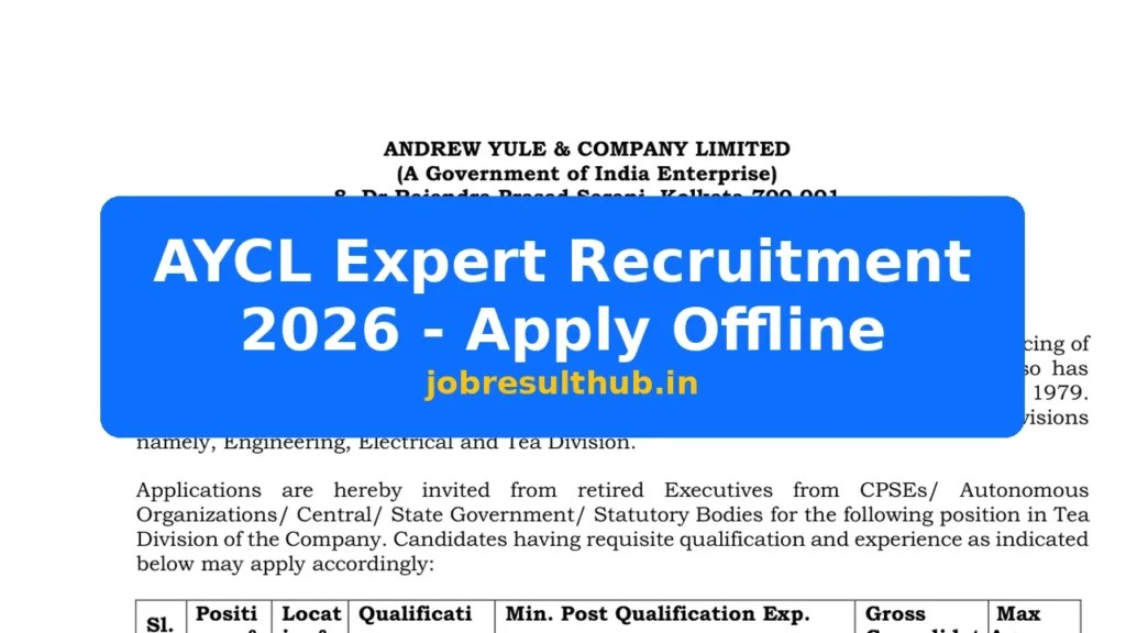 AYCL Expert Recruitment 2026 - Apply Offline - 2026 Posts