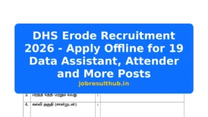 DHS Erode Recruitment 2026 - Apply Offline for 19 Data Assistant, Attender and More Posts - 2026 Posts