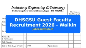 DHSGSU Guest Faculty Recruitment 2026 - Walkin - 2026 Posts