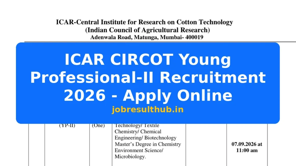 ICAR CIRCOT Young Professional-II Recruitment 2026 - Apply Online - 2026 Posts