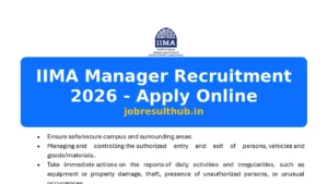 IIMA Manager Recruitment 2026 - Apply Online - 2026 Posts