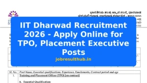 IIT Dharwad Recruitment 2026 - Apply Online for TPO, Placement Executive Posts - 2026 Posts