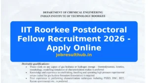 IIT Roorkee Postdoctoral Fellow Recruitment 2026 - Apply Online - 2026 Posts