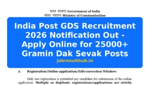 India Post GDS Recruitment 2026 Notification Out - Apply Online for 25000+ Gramin Dak Sevak Posts - 2026 Posts