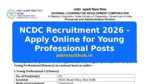 NCDC Recruitment 2026 - Apply Online for Young Professional Posts - 2026 Posts