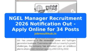 NGEL Manager Recruitment 2026 Notification Out - Apply Online for 34 Posts - 2026 Posts