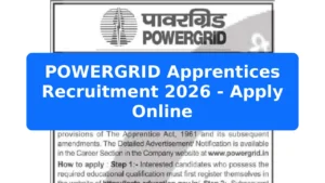 POWERGRID Apprentices Recruitment 2026 - Apply Online Featured Image