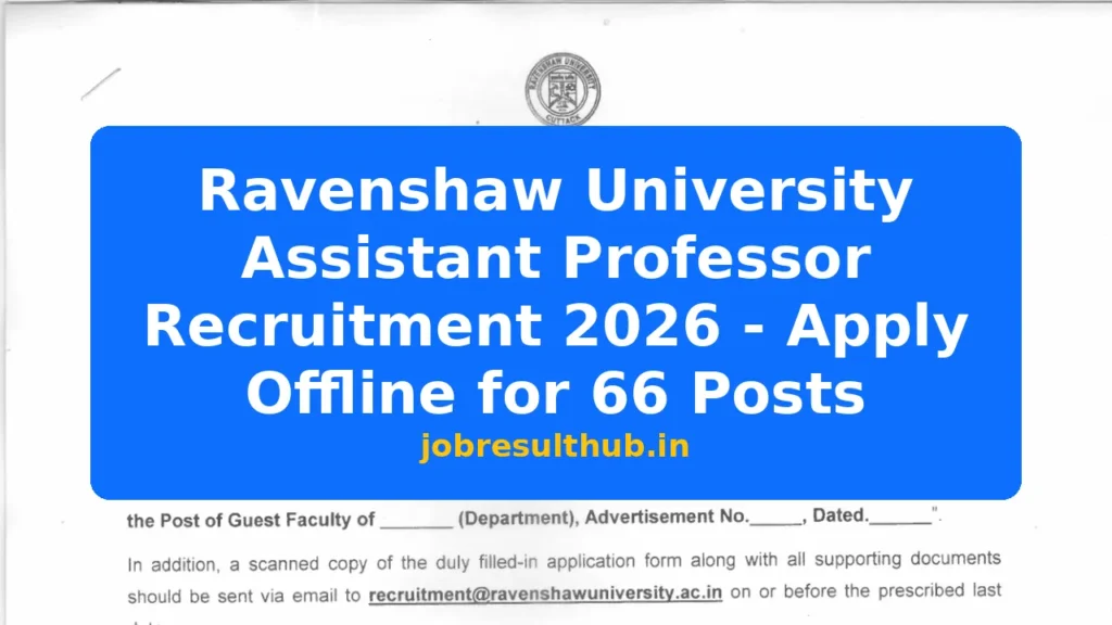 Ravenshaw University Assistant Professor Recruitment 2026 - Apply Offline for 66 Posts - 2026 Posts
