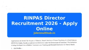 RINPAS Director Recruitment 2026 - Apply Online - 2026 Posts
