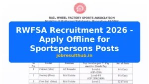 RWFSA Recruitment 2026 - Apply Offline for Sportspersons Posts - 2026 Posts