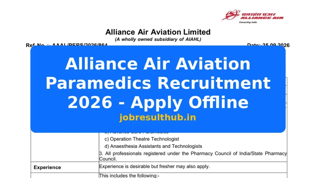 Alliance Air Aviation Paramedics Recruitment 2026 - Apply Offline - 2026 Posts