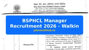 BSPHCL Manager Recruitment 2026 - Walkin - 2026 Posts