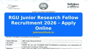 RGU Junior Research Fellow Recruitment 2026 - Apply Online - 2026 Posts