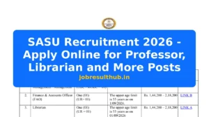 SASU Recruitment 2026 - Apply Online for Professor, Librarian and More Posts - 2026 Posts