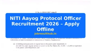 NITI Aayog Protocol Officer Recruitment 2026 – Apply Offline - 1 Posts