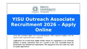 YISU Outreach Associate Recruitment 2026 – Apply Online Featured Image